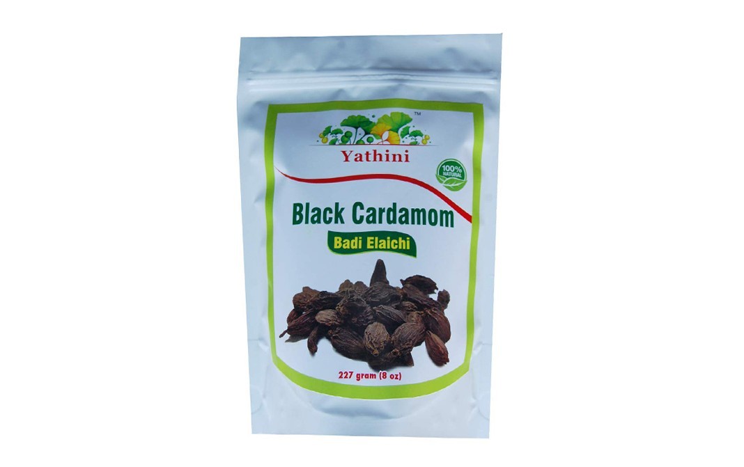 Yathini Black Cardamom Badi Elaichi   Pack  227 grams